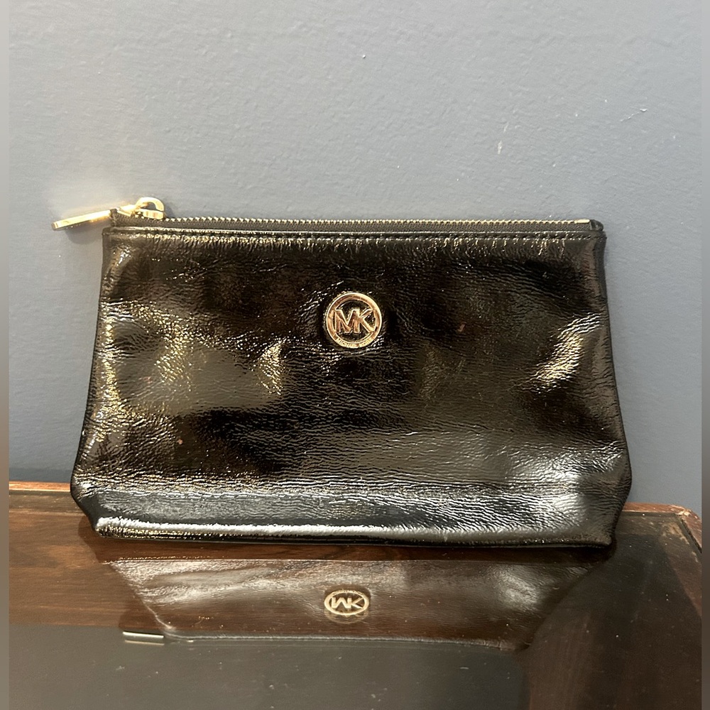 Michael Kors Black Patent Leather Pouch
